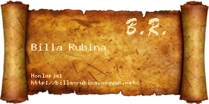Billa Rubina névjegykártya